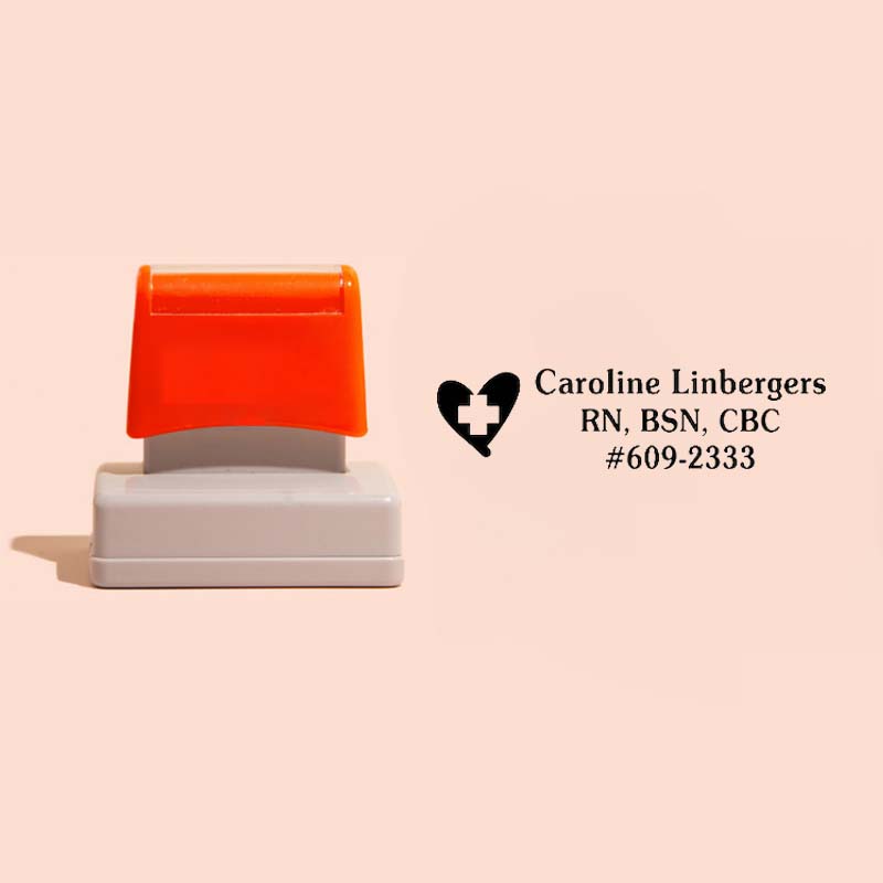 Personalized Small Signature Nurse Rectangle Stamp