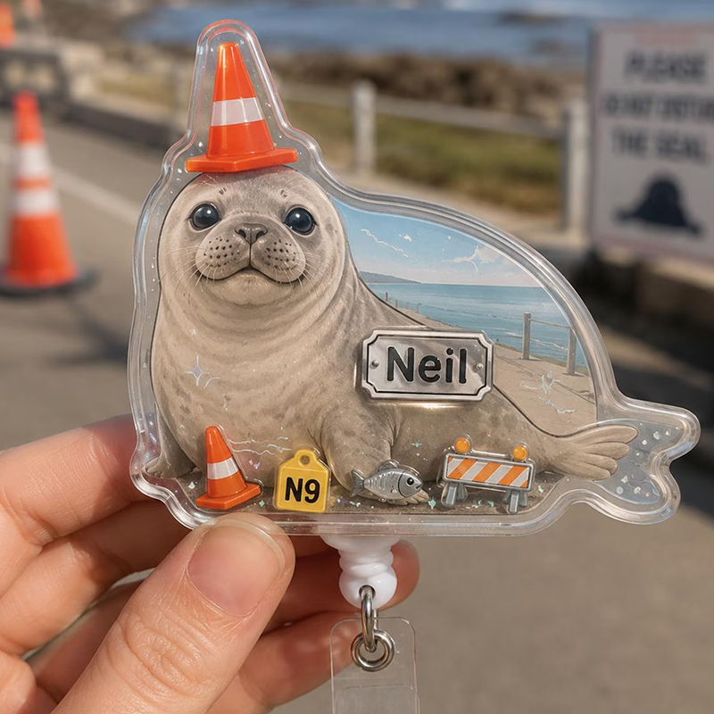 Coastal Traffic Cone Shaker Badge Reel