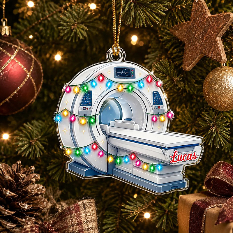 Personalized Faux 3D Name Radiology CT Scanner Ornament