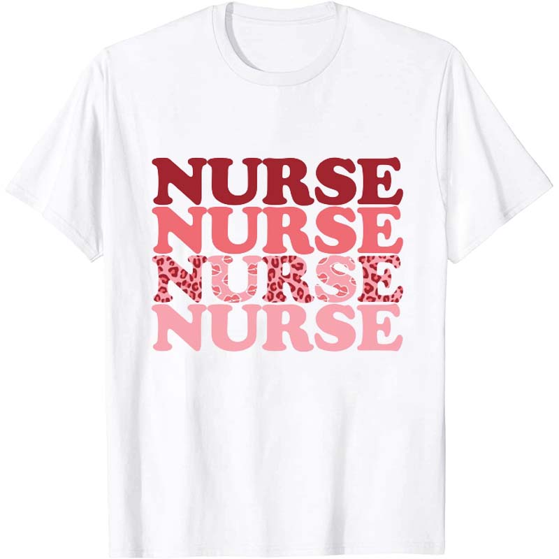 Pink Leopard Nurse T-Shirt