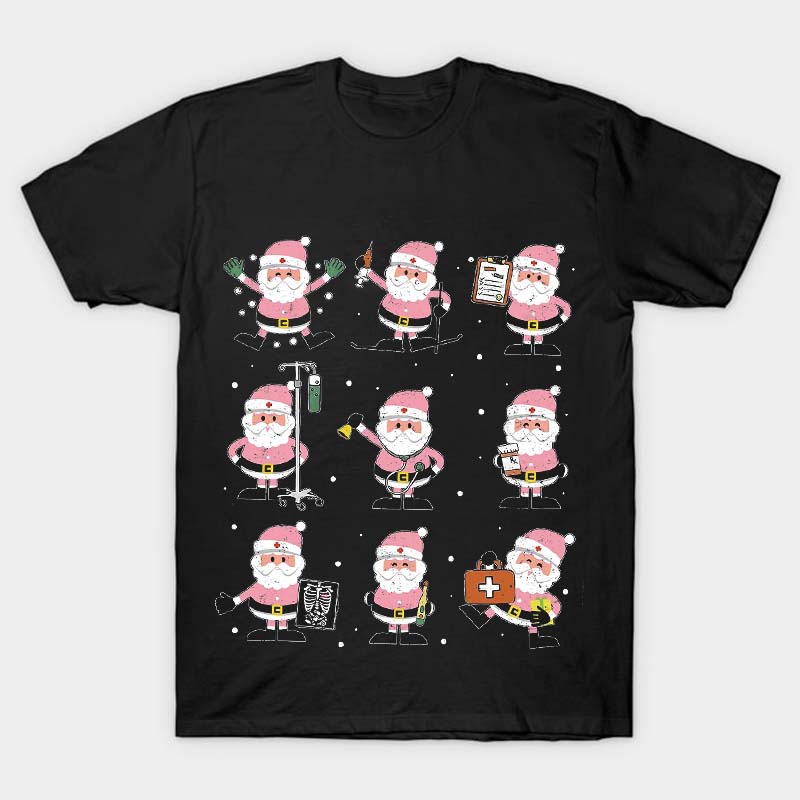Pink Santa Claus Nurse T-Shirt