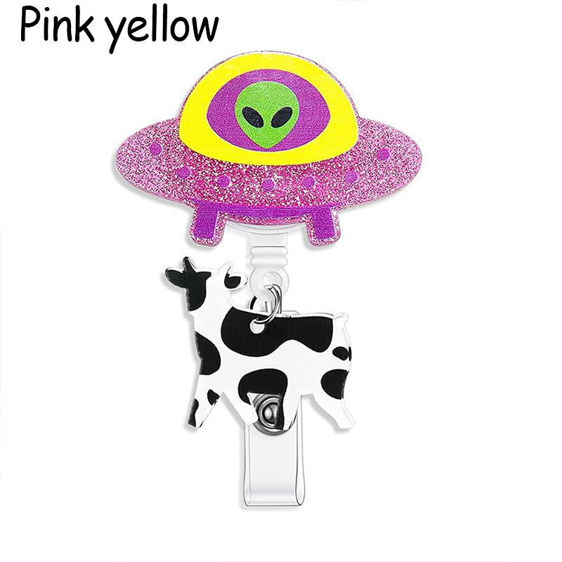 Glitter Alien Nurse Badge Reel