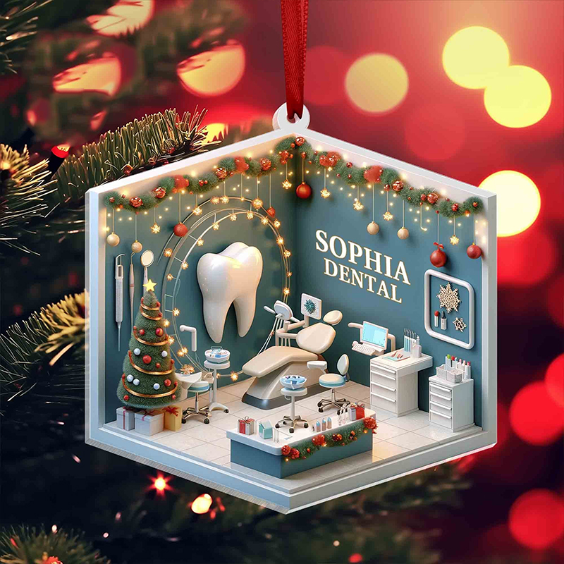 Personalized Dental Squad Xmas Acrylic Christmas Ornament