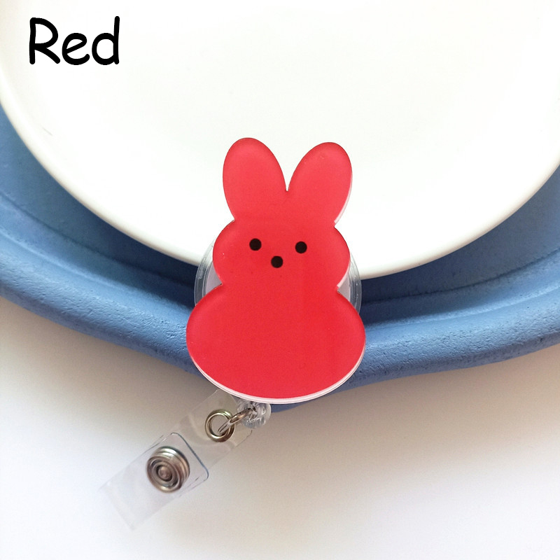 Cute Rabbit Acrylic Nurse Badge Reel