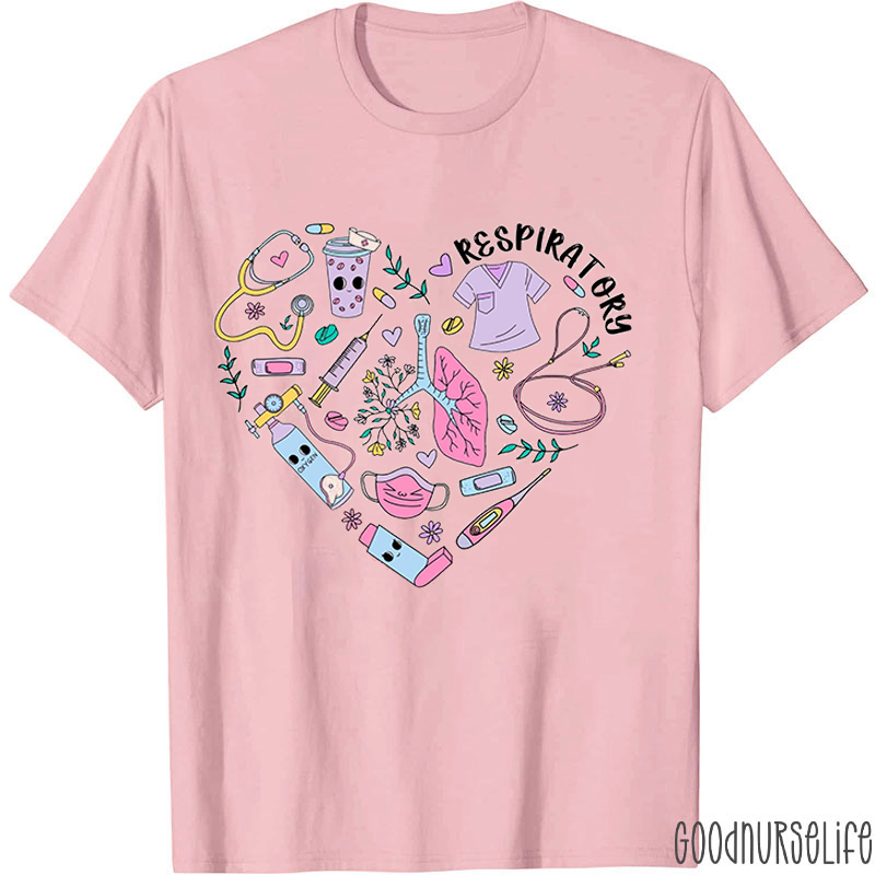 Respiratory Flower Lung Nurse T-shirt