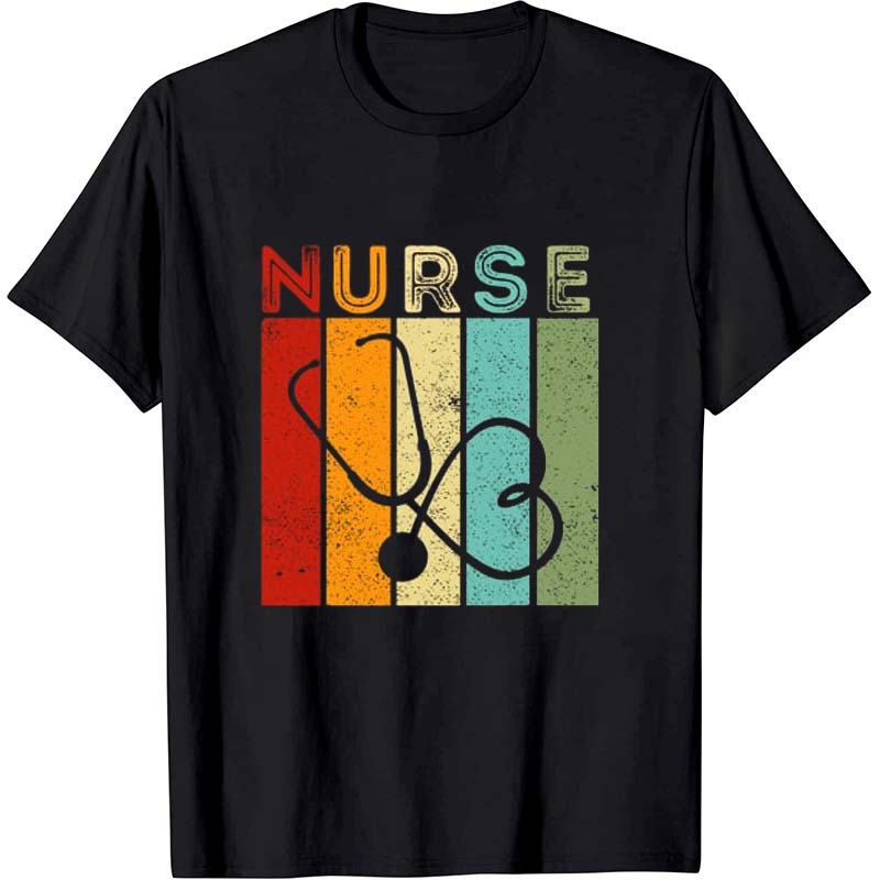 Retro Nurse Stethoscope Nurse T-Shirt