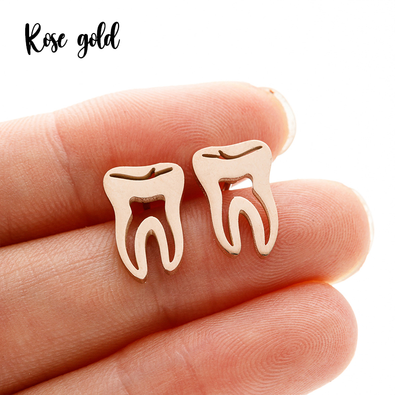 Hollow Teeth Dental Mental Earrings