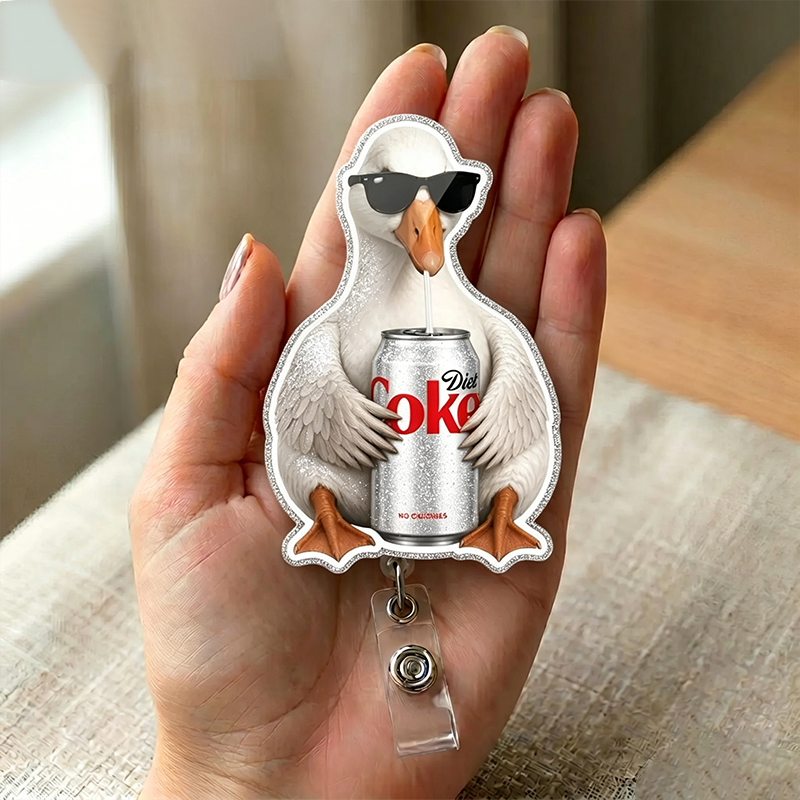 Silly Goose Diet Coke Nurse Badge Reel