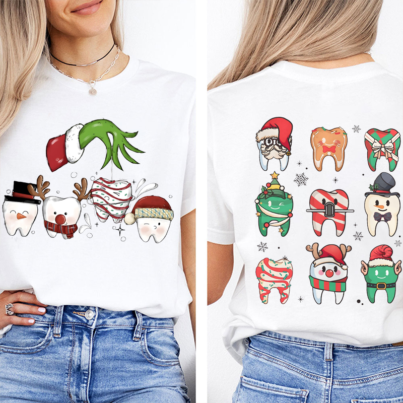 Stole My Teeth Christmas Nurse Two Sided T-Shirt