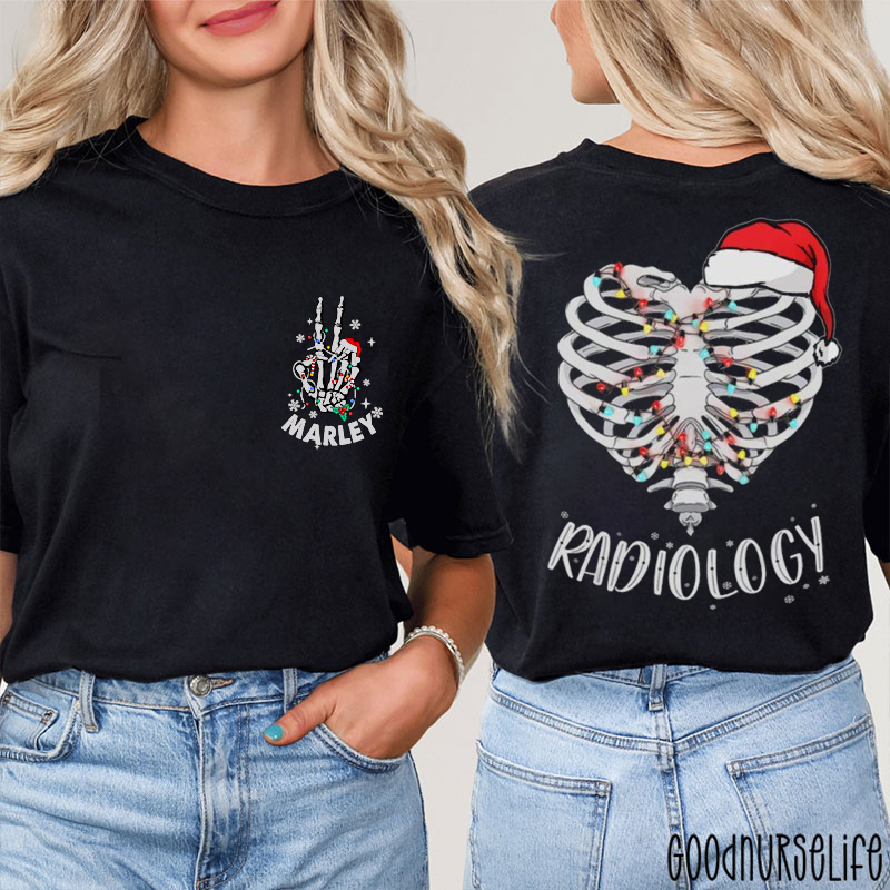 Personalized  Festive Ribcage Two Sided T-Shirt