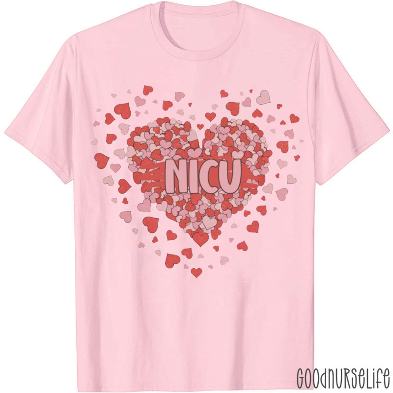 Personalized Splash Heart Department Nurse T-Shirt