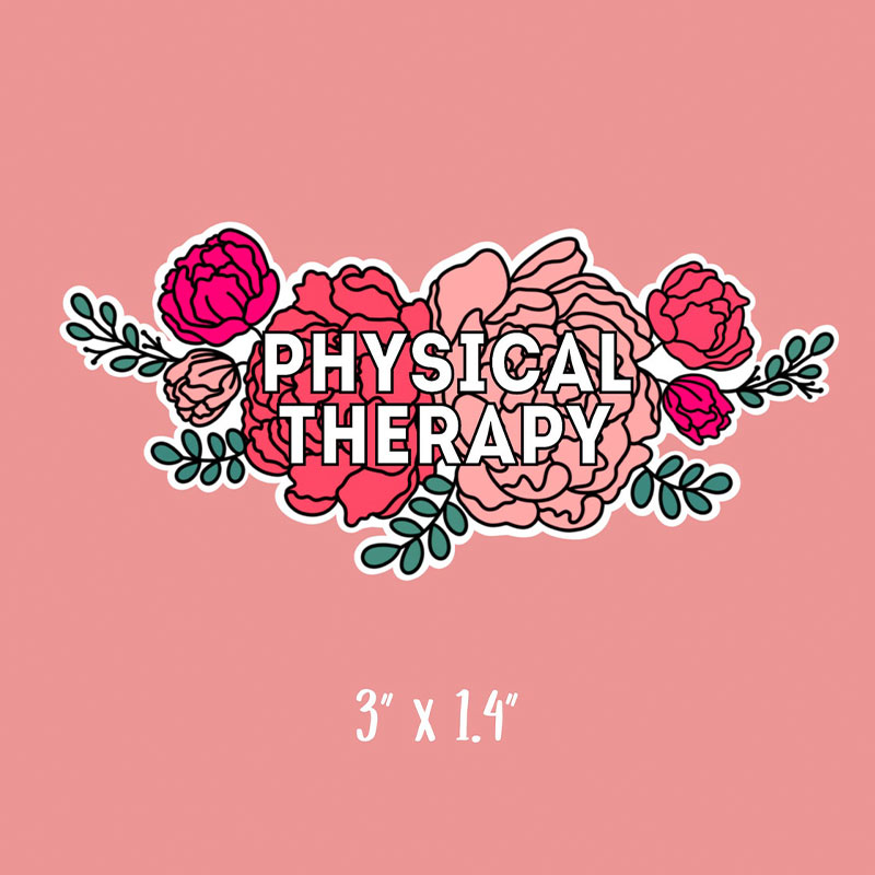 Floral Physical Therapy Nurse Stickers