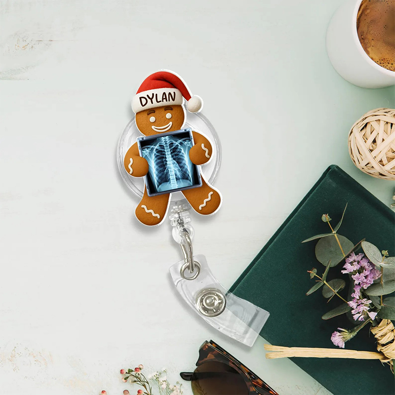 Personalized Personalized Gingerbread Rad Tech Badge Reel