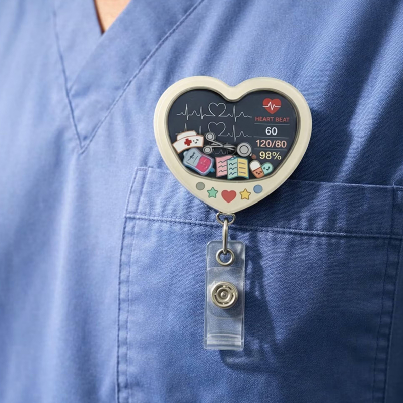 Cardiology EKG Shaker Badge Reel