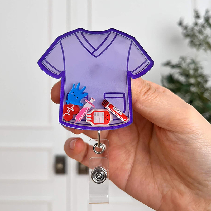 Nurse Uniform Shaker Badge Reel