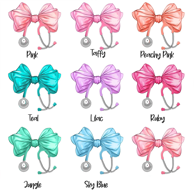 Personalized Coquette Stethoscope Bow Nurse Badge Reel