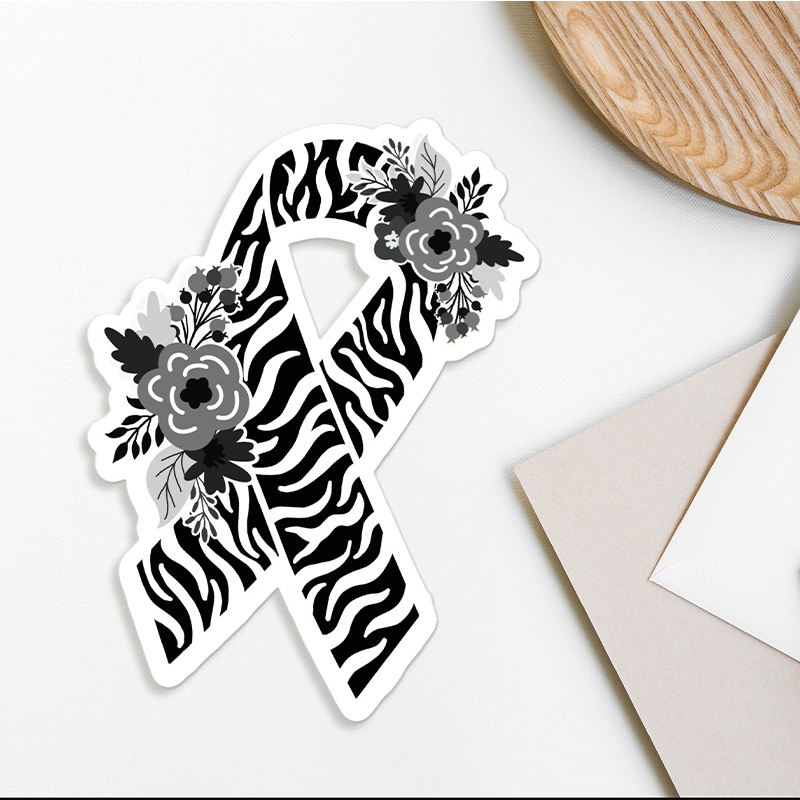 Zebra Awareness Ribbon Stickers