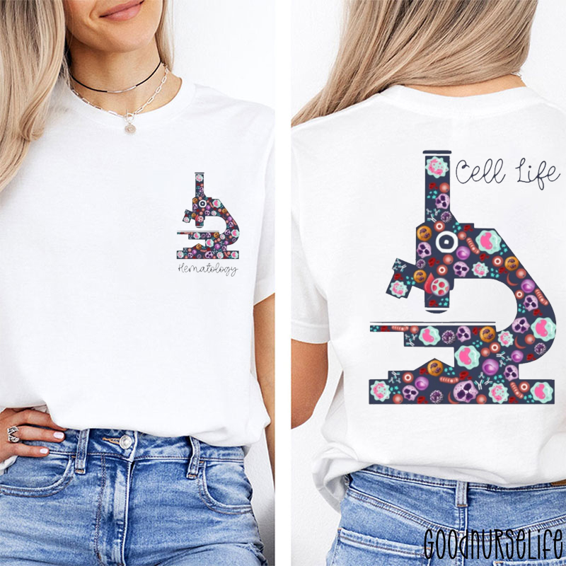 Hematology Microscope Two Sided T-Shirt