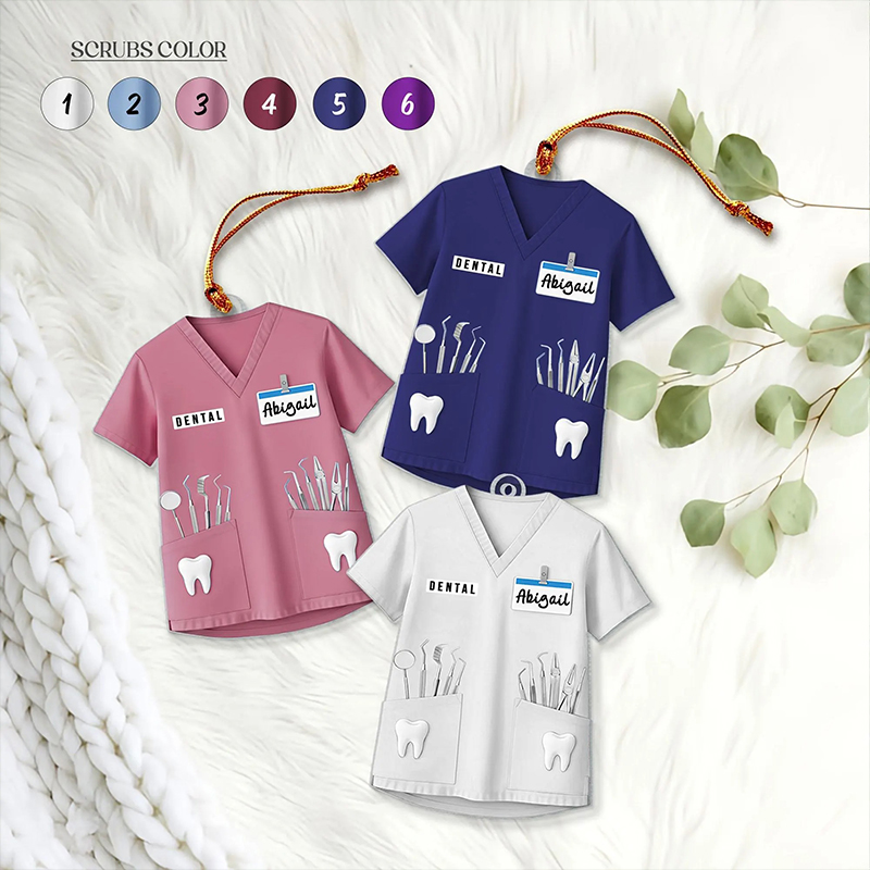 Personalized Dental Christmas 2D Flat  Acrylic Christmas Ornament