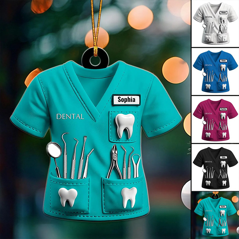 Personalized Dentist Uniform  Acrylic Christmas Ornament