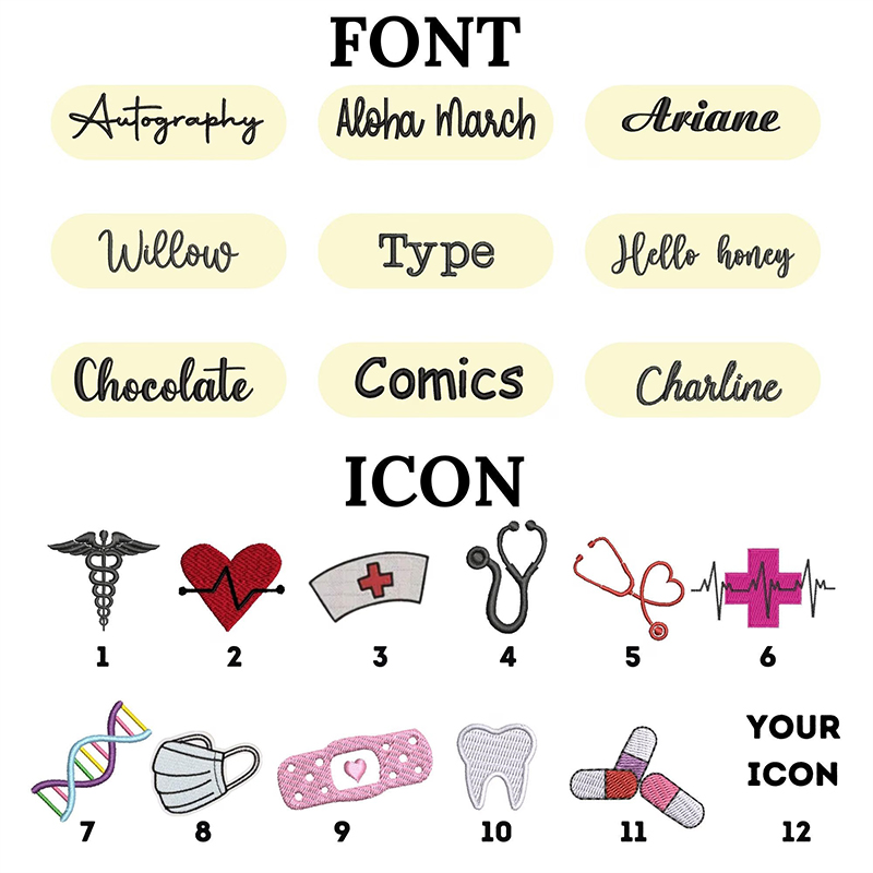 Personalized Embroidered Icons Nurse Quarter Zip Sweatshirt