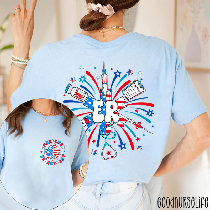 Funny ER Nurse Emergency Department Nurse Two Sided T-Shirt