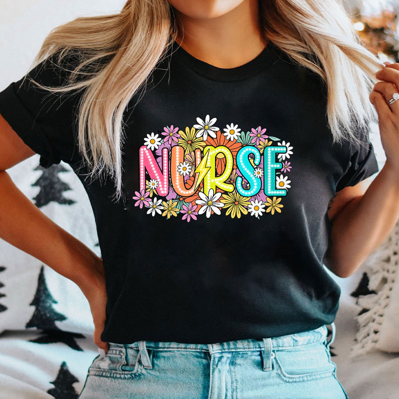 Wild Flowers Nurse Nurse Life T-Shirt
