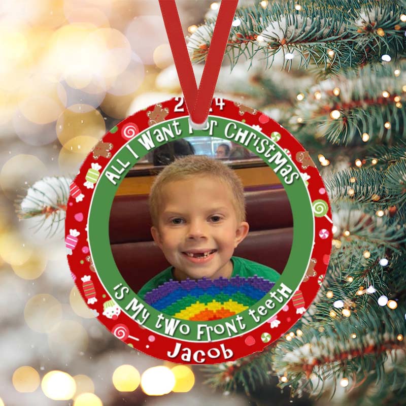 Personalized All I Want For Christmas Is My Too Front Teeth Christmas Ornament