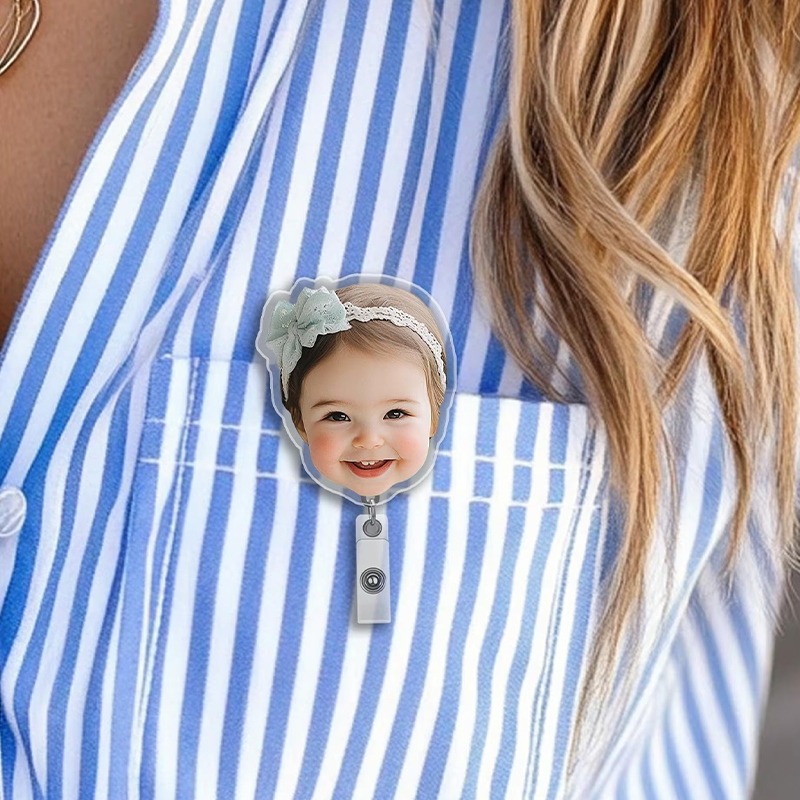 Personalized Photo Face Badge Reel