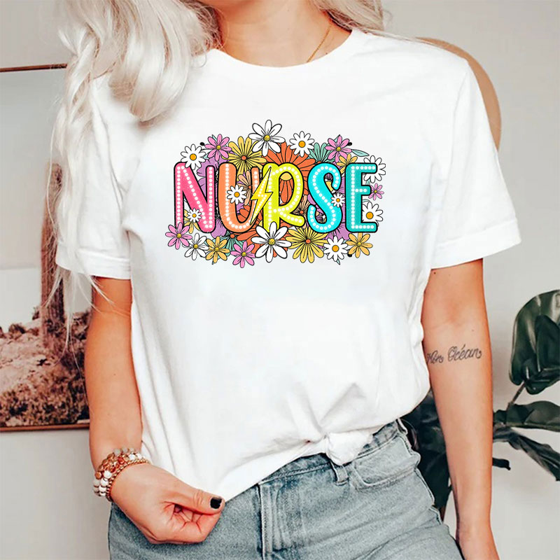 Wild Flowers Nurse Nurse Life T-Shirt