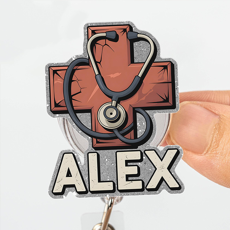 Medical Cross Alex Nurse Badge Reel
