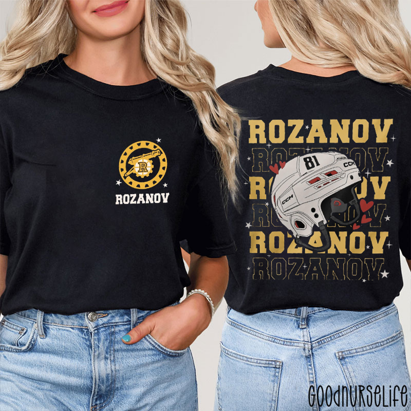 Personalized Team Hockey Couple Two Sided T-Shirt