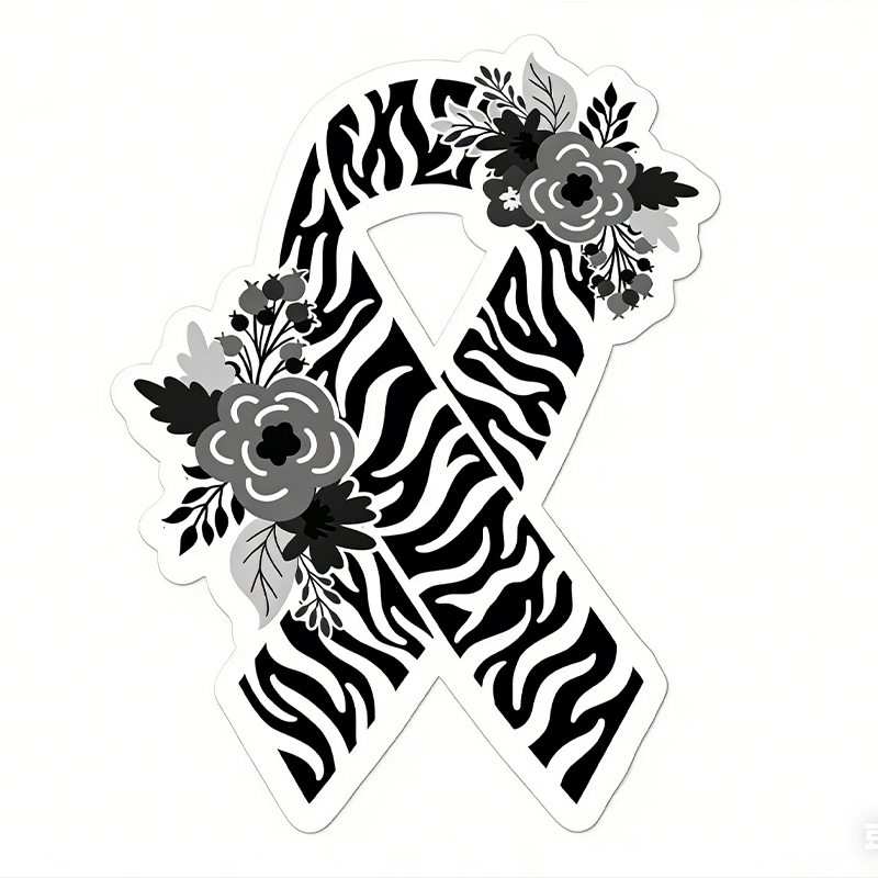Zebra Awareness Ribbon Stickers