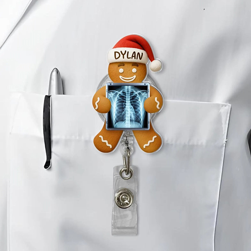Personalized Personalized Gingerbread Rad Tech Badge Reel