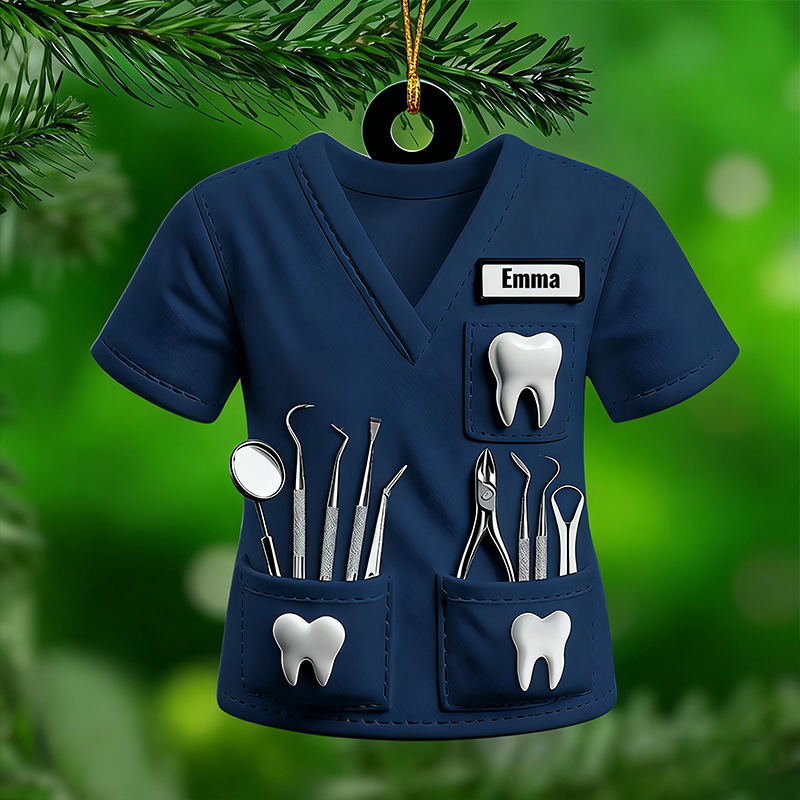 Personalized Dentist Uniform  Acrylic Christmas Ornament