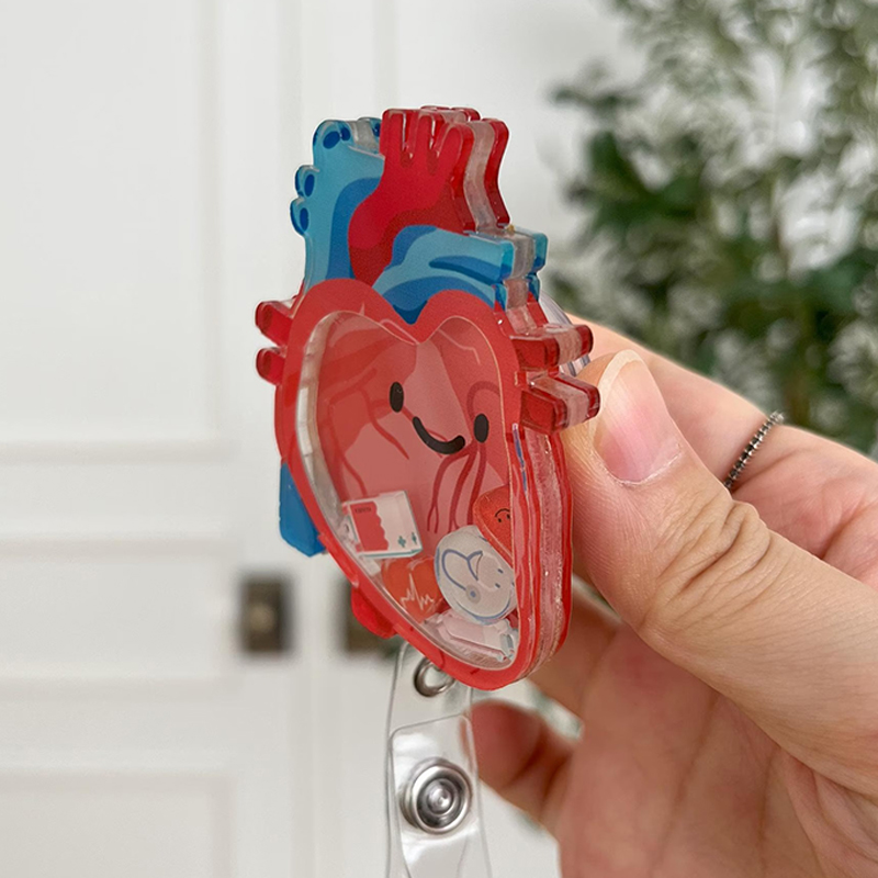 Anatomical Heart Shaker Badge Reel