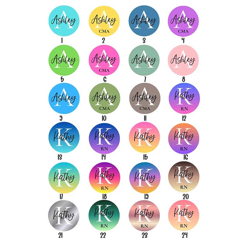 Personalized Name Colorful Background Nurse Badge Reel