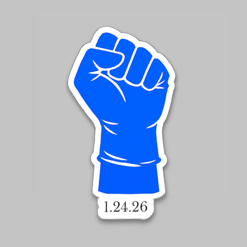 Blue Gloved Fist Nurse Stickers