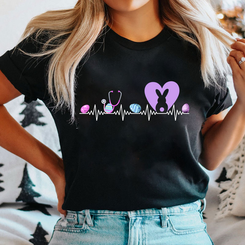 Easter Nurse Heartbeat Nurse T-Shirt