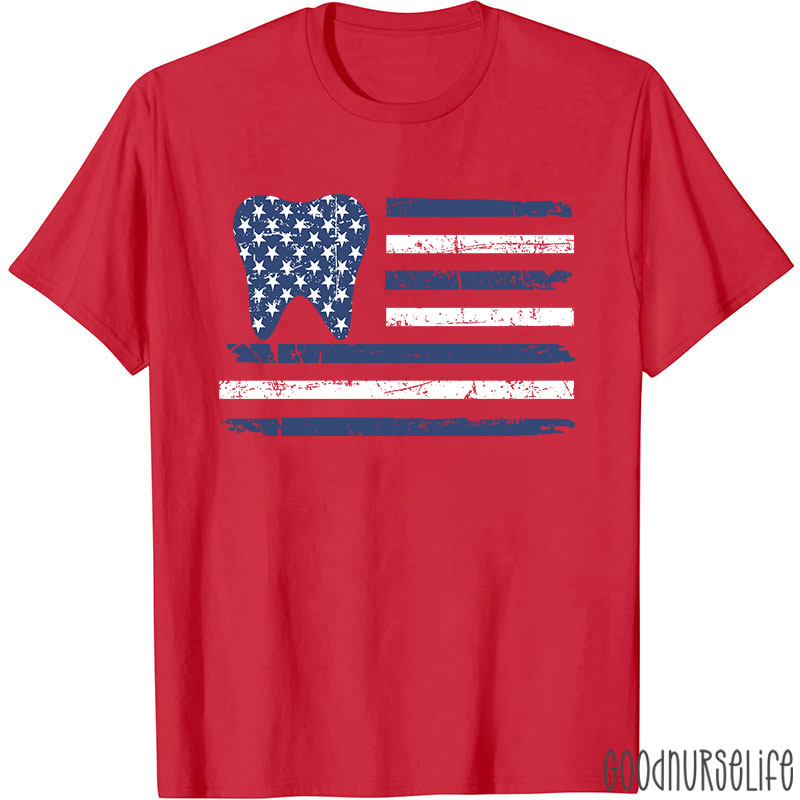 4Th Of July Dental Hygienist Patriotic Tooth T-Shirt