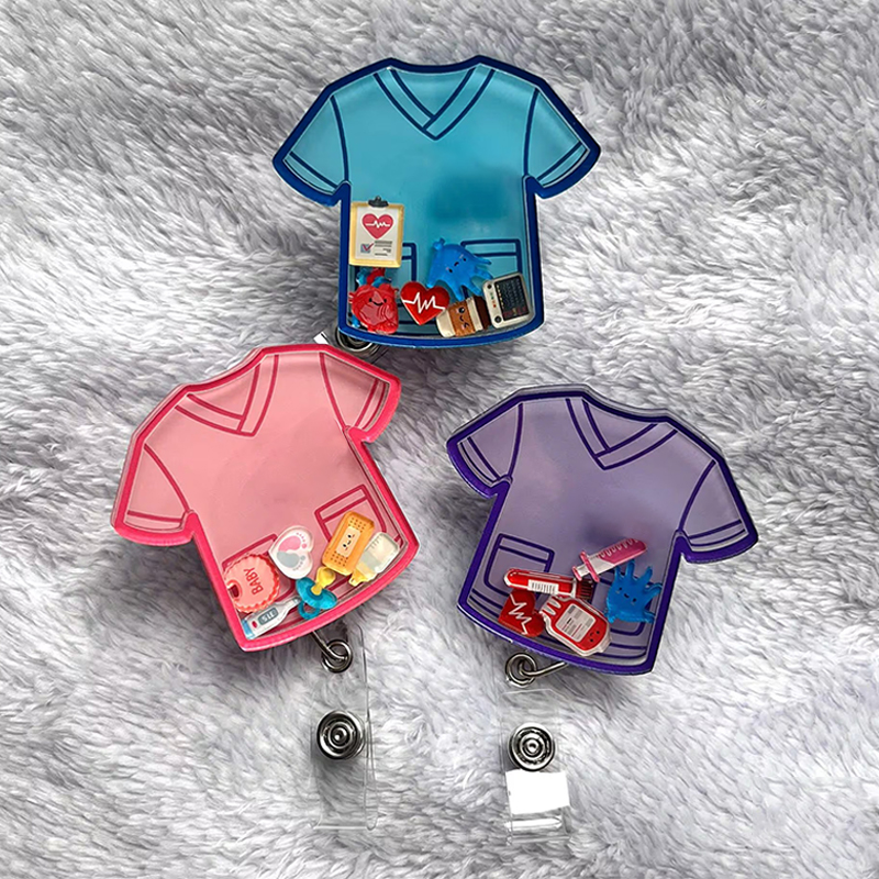 Nurse Uniform Shaker Badge Reel