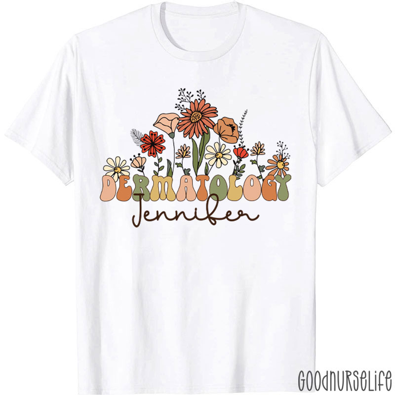 Personalized Name Dermatology Nurse T-shirt
