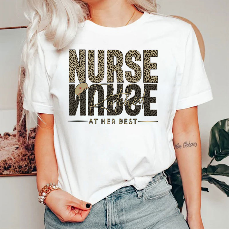Leopard Pattern Nurse Ratched Quote Nurse T-Shirt