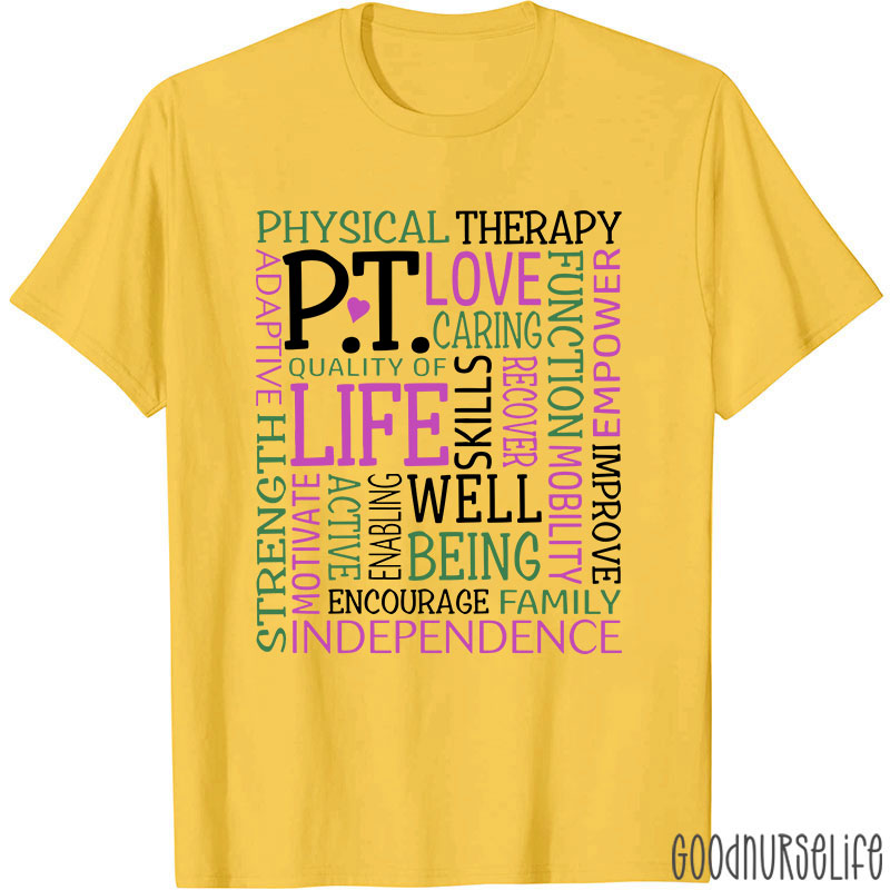 Love Caring Function Pt Physical Therapist T-Shirt
