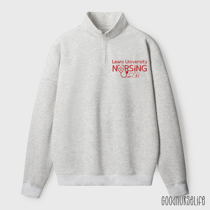 Personalized University School Name Nursing Quarter Zip Sweatshirt