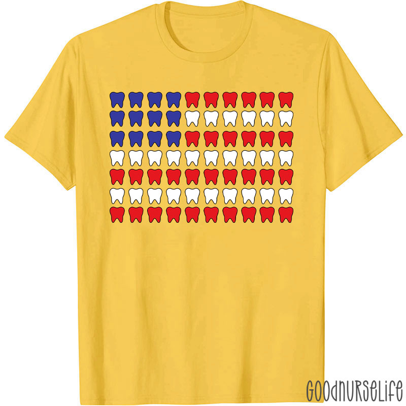 4Th Of July Hygienist Patriotic Tooth T-Shirt