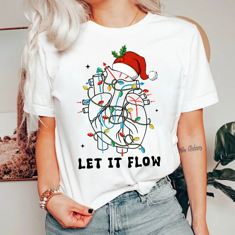 Let It Flow Christmas Light Nurse T-shirt