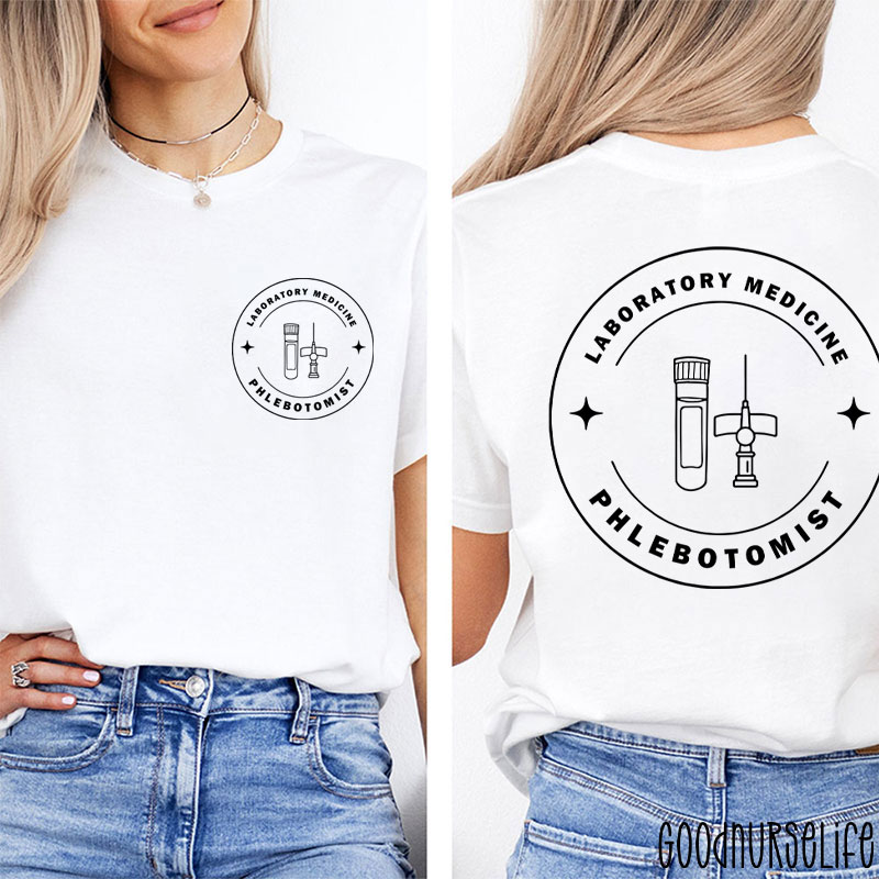 Personalized Medical Symbols Nurse Two Sided T-Shirt