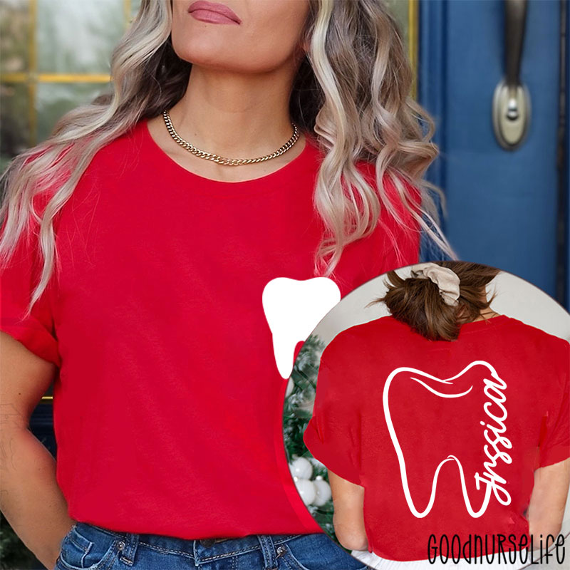 Personalized Simple Strokes Teeth Two Sided T-Shirt