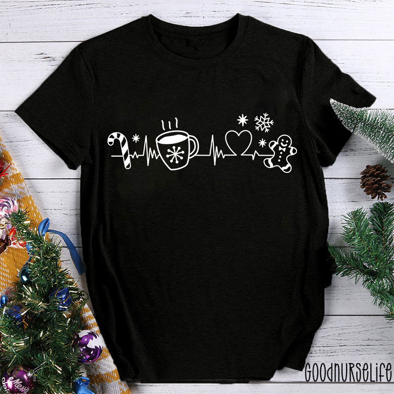 Christmas Heartbeat Nurse T-Shirt